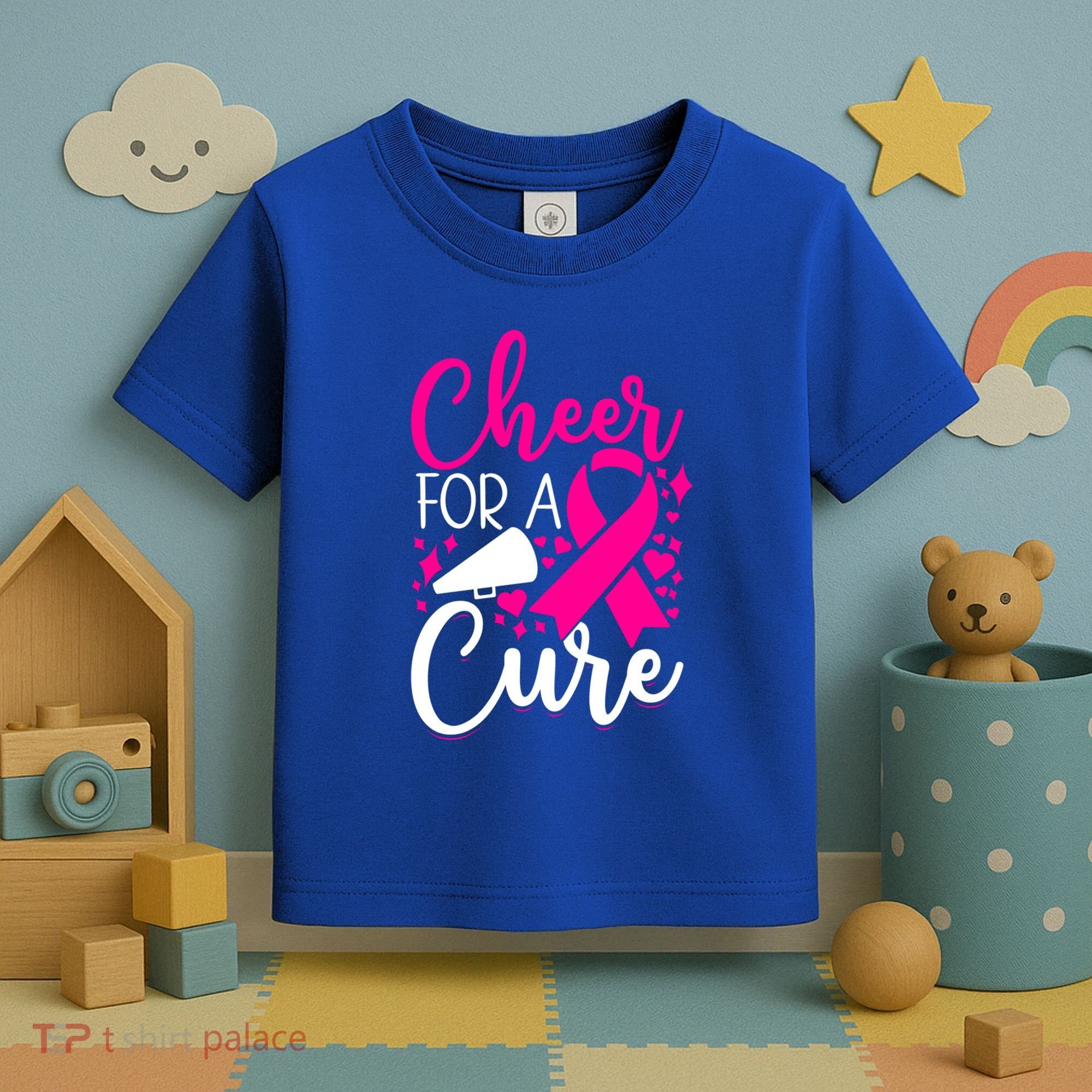 Breast Cancer Awareness Mom Cheerleading Cheer For The Cure Gift Toddler T-Shirt