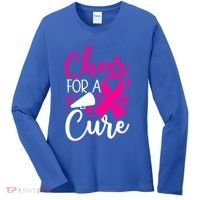 Breast Cancer Awareness Mom Cheerleading Cheer For The Cure Gift Women's Long Sleeve Shirt thumb 0