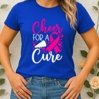 Breast Cancer Awareness Mom Cheerleading Cheer For The Cure Gift Women's T-Shirt thumb 2