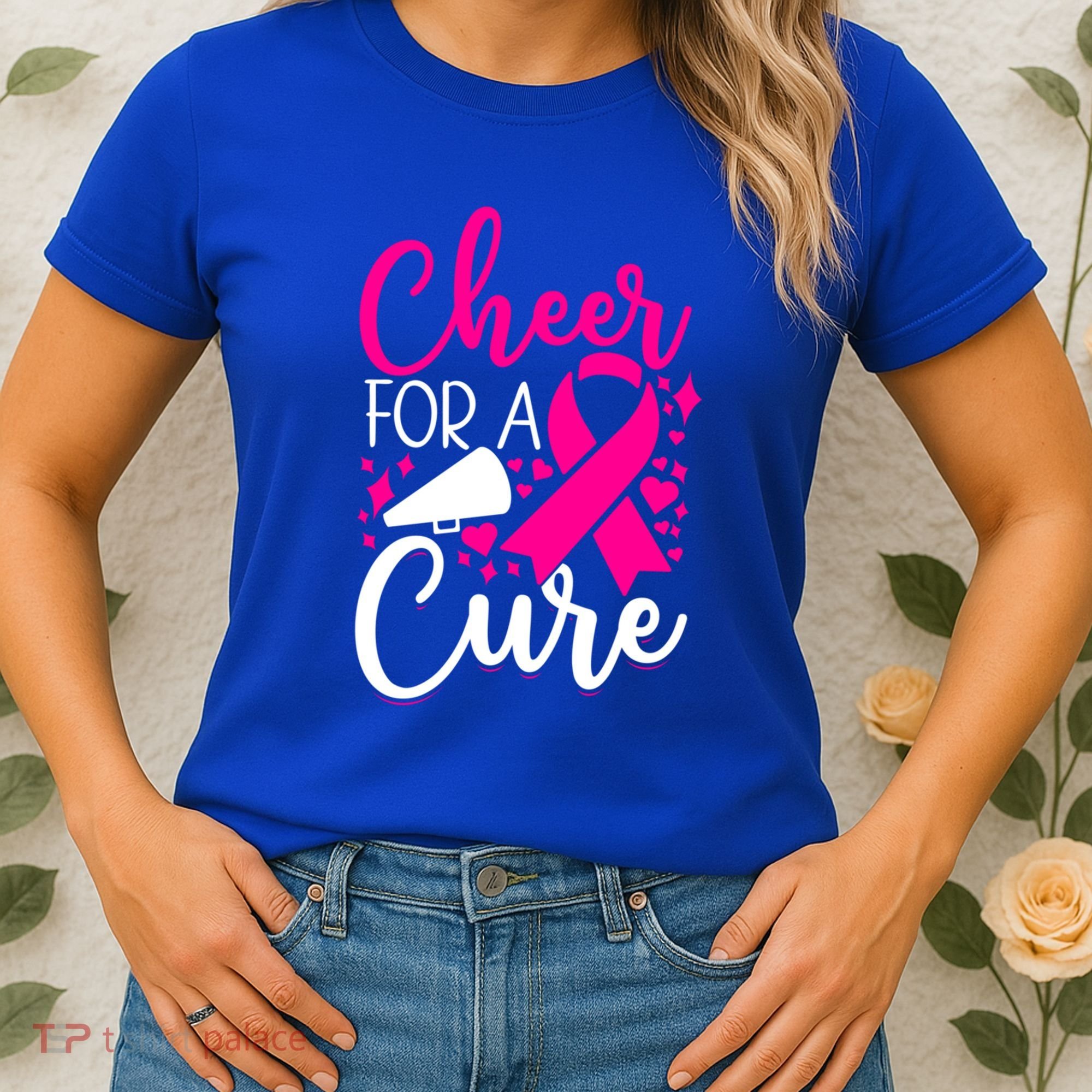 Breast Cancer Awareness Mom Cheerleading Cheer For The Cure Gift Women's T-Shirt