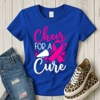 Breast Cancer Awareness Mom Cheerleading Cheer For The Cure Gift Women's T-Shirt thumb 3