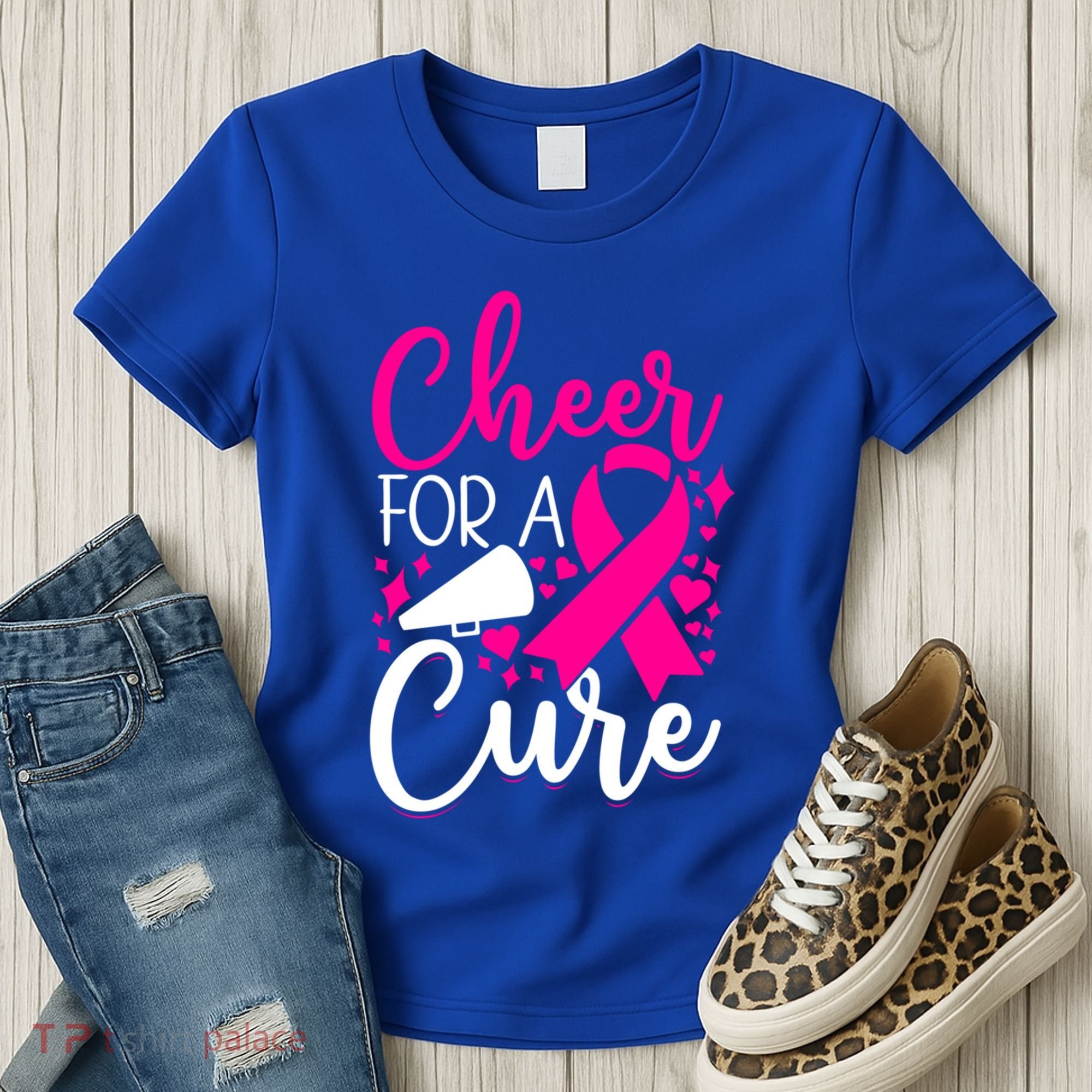 Breast Cancer Awareness Mom Cheerleading Cheer For The Cure Gift Women's T-Shirt