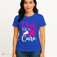 Breast Cancer Awareness Mom Cheerleading Cheer For The Cure Gift Women's T-Shirt thumb 4