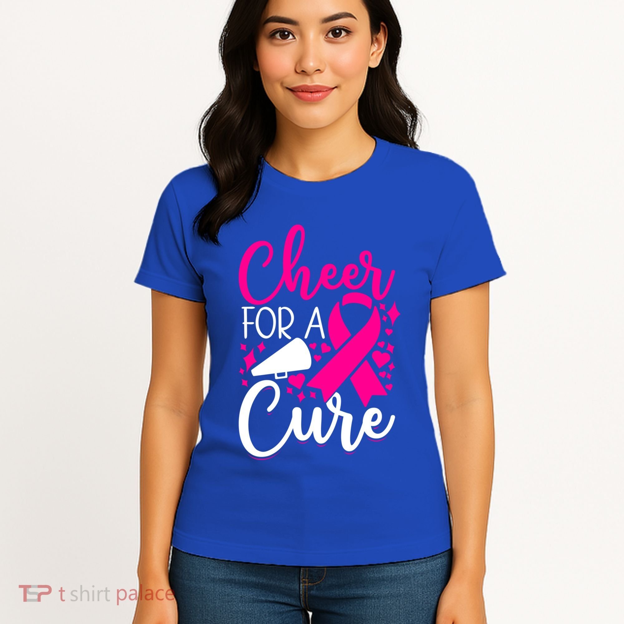 Breast Cancer Awareness Mom Cheerleading Cheer For The Cure Gift Women's T-Shirt