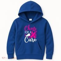 Breast Cancer Awareness Mom Cheerleading Cheer For The Cure Gift Kids Hoodie thumb 0