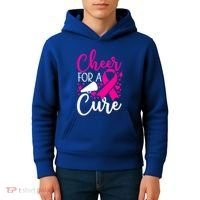 Breast Cancer Awareness Mom Cheerleading Cheer For The Cure Gift Kids Hoodie thumb 4