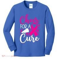Breast Cancer Awareness Mom Cheerleading Cheer For The Cure Gift Kids Long Sleeve Shirt thumb 0
