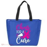 Breast Cancer Awareness Mom Cheerleading Cheer For The Cure Gift Tote Bag thumb 0