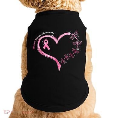 Breast Cancer Awareness Butterfly Simple Logo Doggie Tank