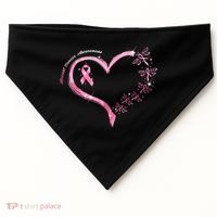 Breast Cancer Awareness Butterfly Simple Logo USA-Made Doggie Bandana thumb 0