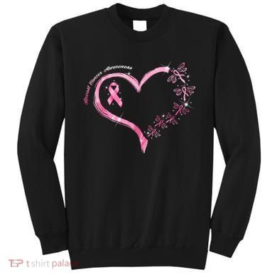 Breast Cancer Awareness Butterfly Simple Logo Sweatshirt