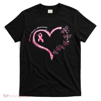 Breast Cancer Awareness Butterfly Simple Logo T-Shirt