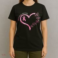 Breast Cancer Awareness Butterfly Simple Logo T-Shirt thumb 4