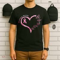 Breast Cancer Awareness Butterfly Simple Logo T-Shirt thumb 6