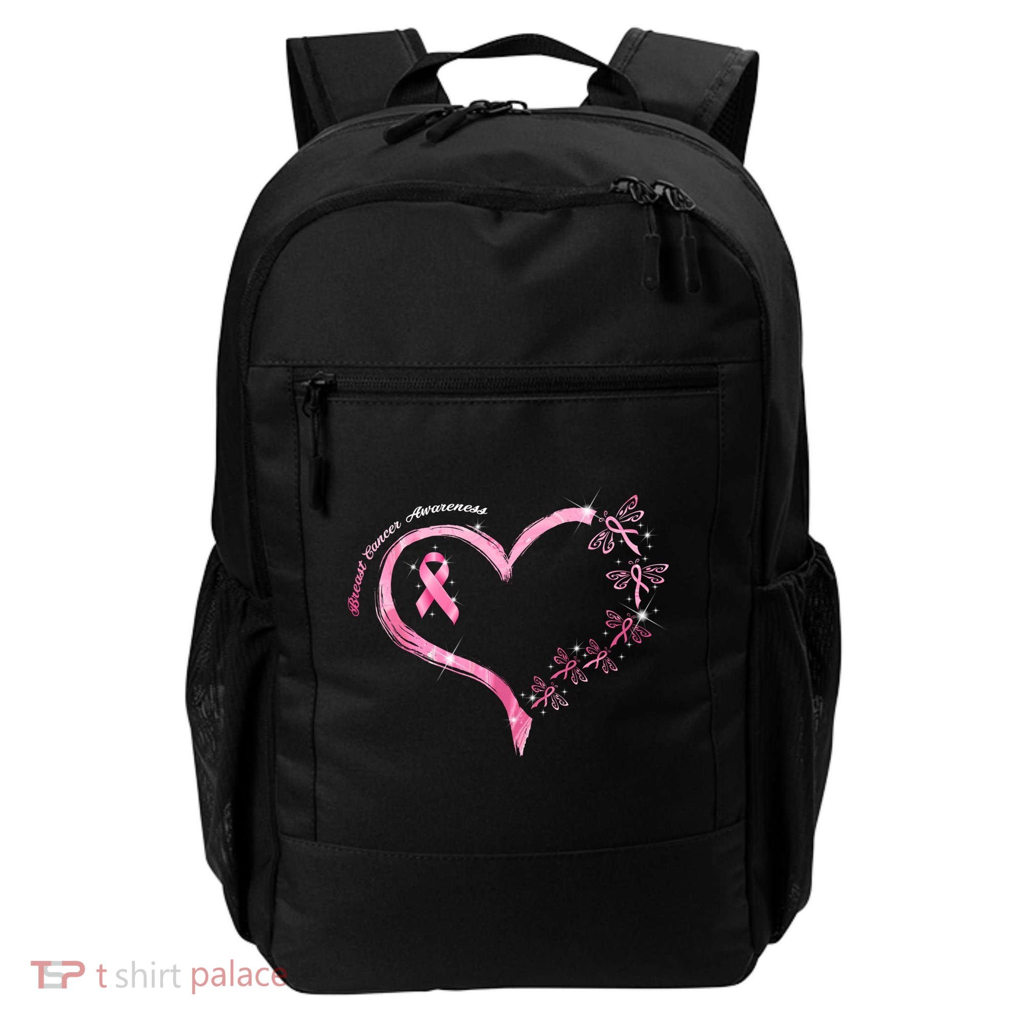 Breast Cancer Awareness Butterfly Simple Logo Backpack