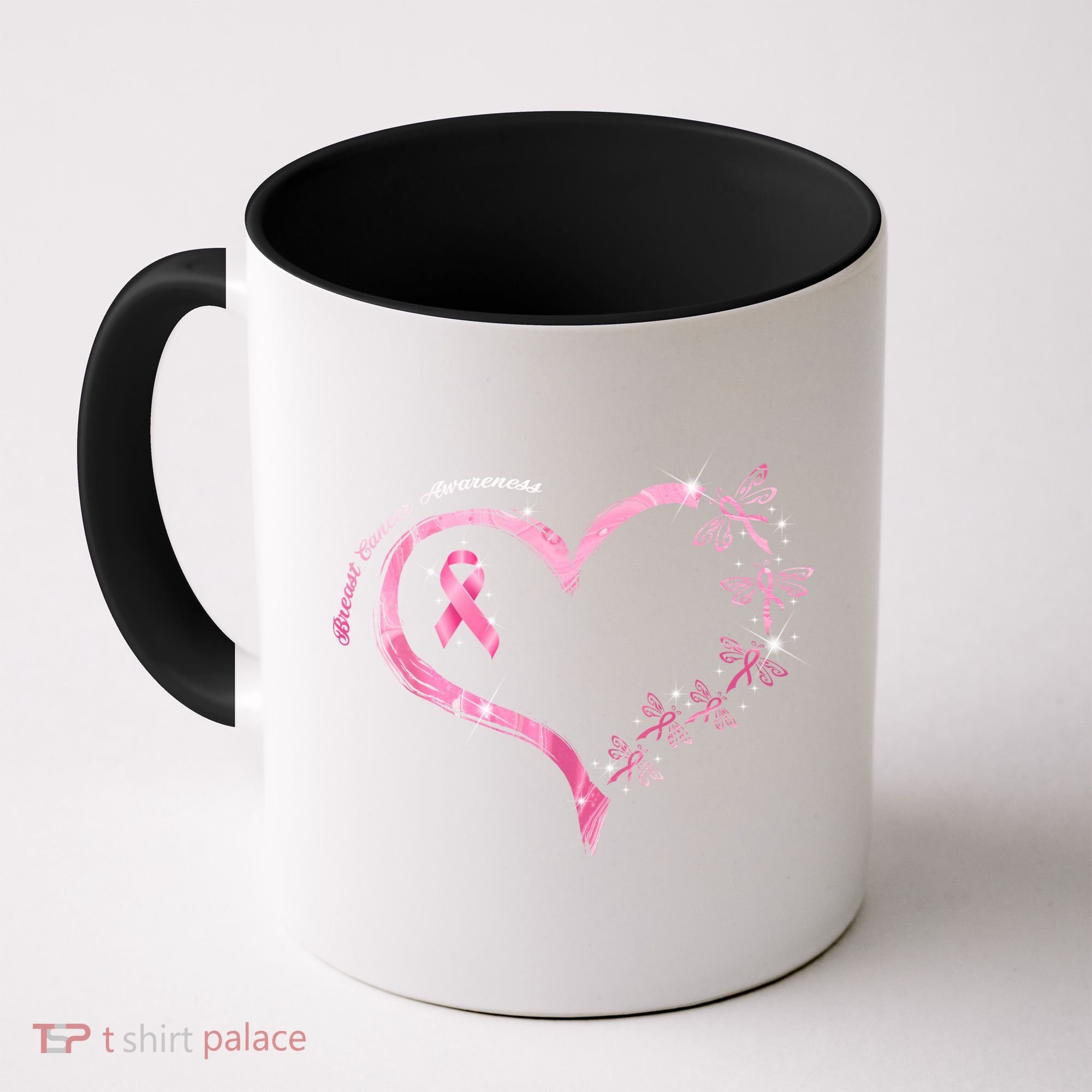 Breast Cancer Awareness Butterfly Simple Logo Coffee Mug