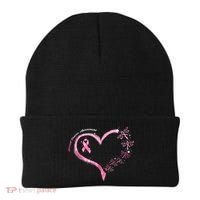 Breast Cancer Awareness Butterfly Simple Logo Beanie thumb 0
