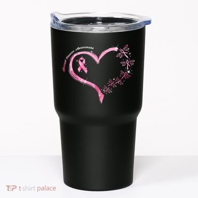 Breast Cancer Awareness Butterfly Simple Logo Tumbler