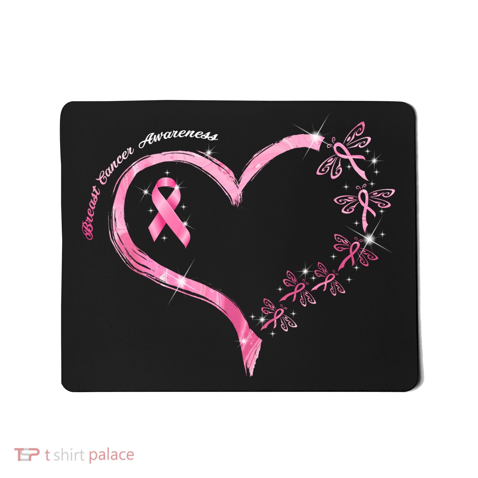 Breast Cancer Awareness Butterfly Simple Logo Mousepad