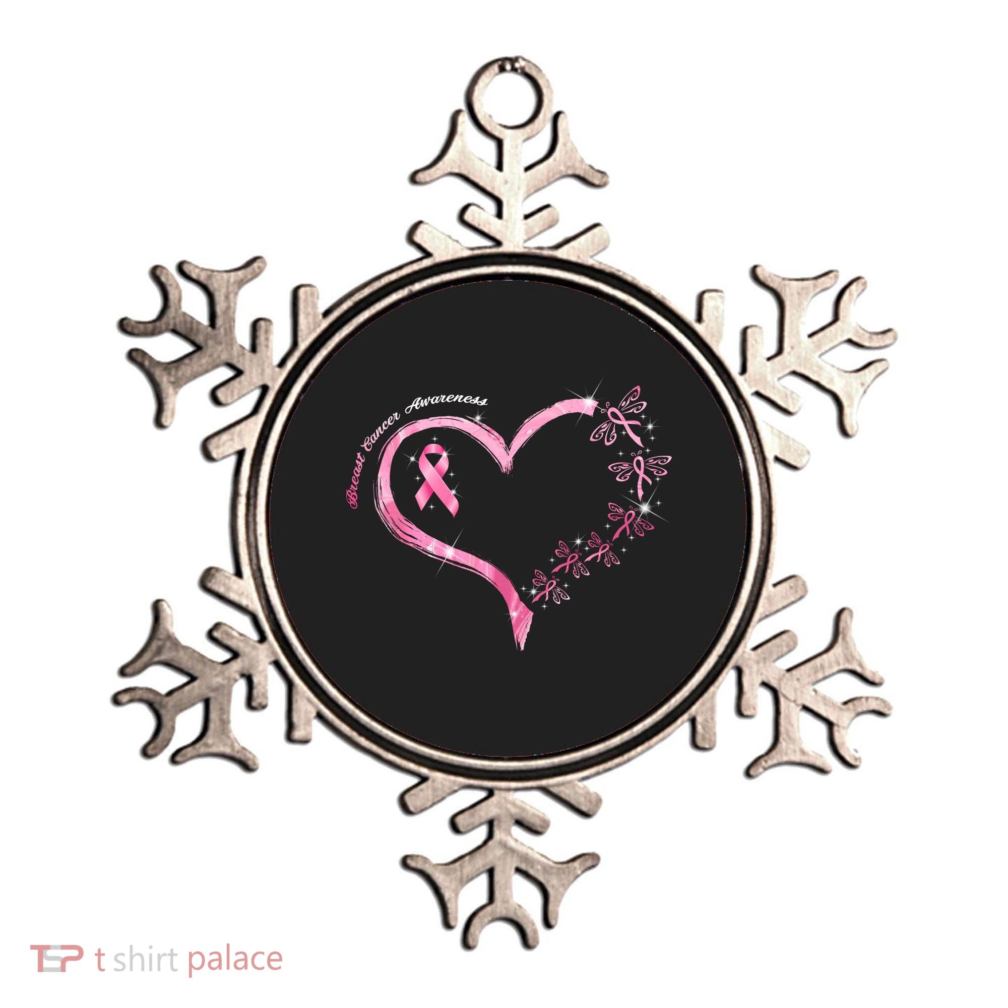 Breast Cancer Awareness Butterfly Simple Logo Ornament