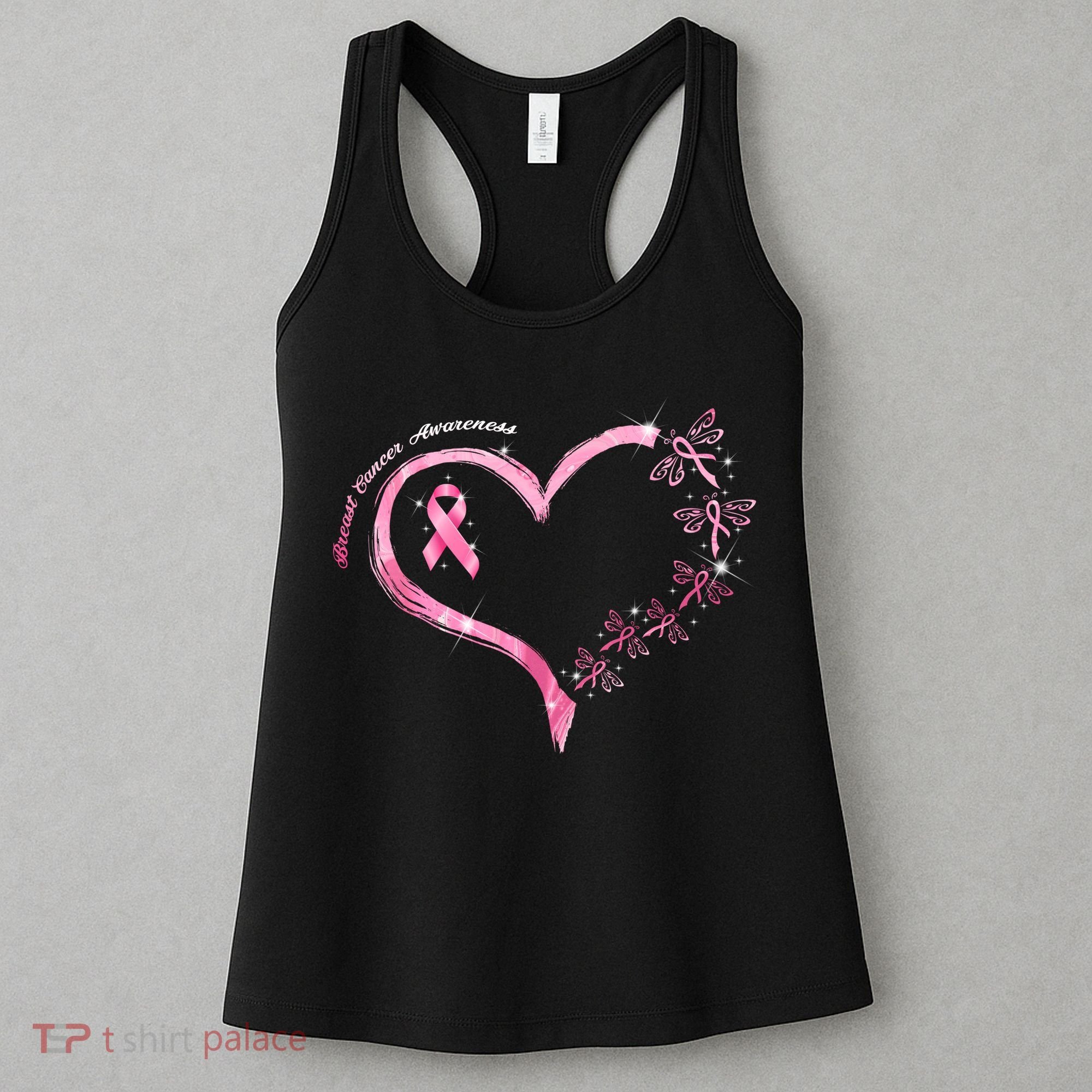 Breast Cancer Awareness Butterfly Simple Logo Women's Tank Top