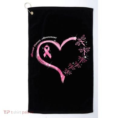 Breast Cancer Awareness Butterfly Simple Logo Golf Towel