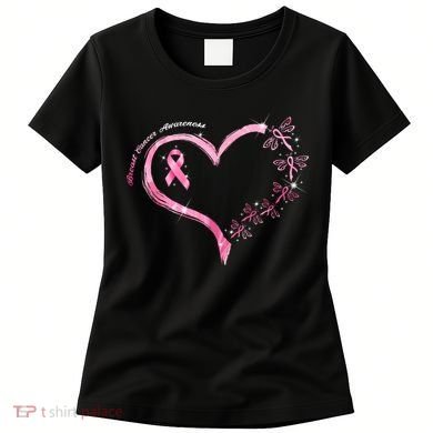 Breast Cancer Awareness Butterfly Simple Logo Women's T-Shirt