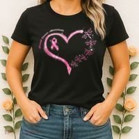 Breast Cancer Awareness Butterfly Simple Logo Women's T-Shirt thumb 2