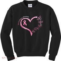 Breast Cancer Awareness Butterfly Simple Logo Kids Sweatshirt thumb 0