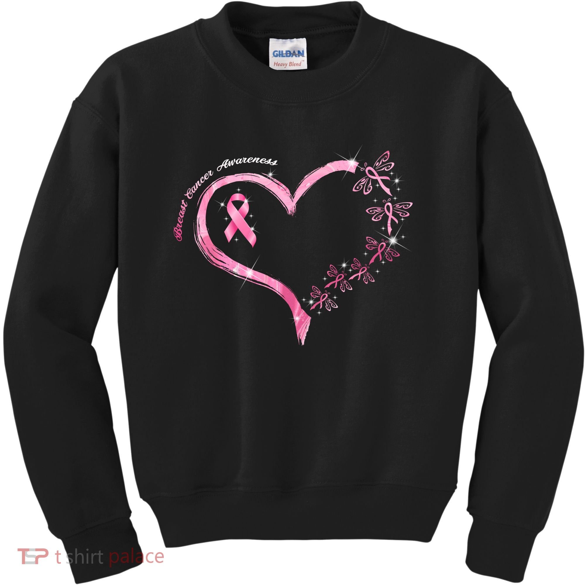 Breast Cancer Awareness Butterfly Simple Logo Kids Sweatshirt