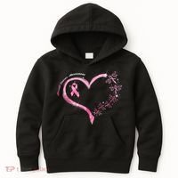Breast Cancer Awareness Butterfly Simple Logo Kids Hoodie thumb 0