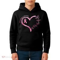 Breast Cancer Awareness Butterfly Simple Logo Kids Hoodie thumb 4