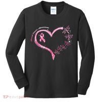 Breast Cancer Awareness Butterfly Simple Logo Kids Long Sleeve Shirt thumb 0