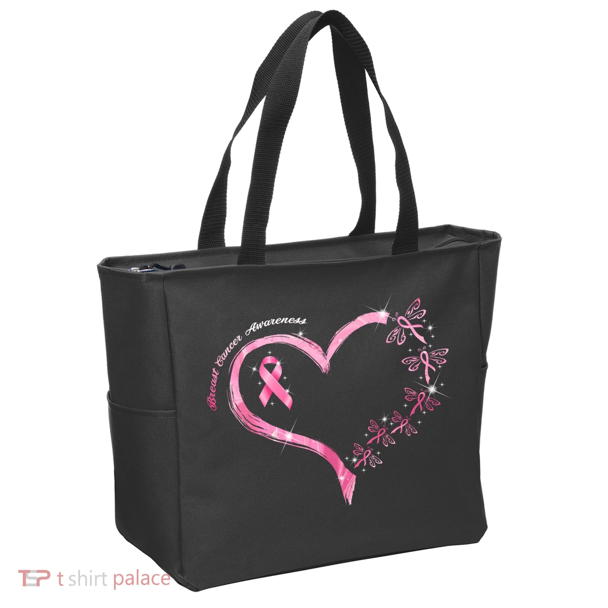 Breast Cancer Awareness Butterfly Simple Logo Tote Bag