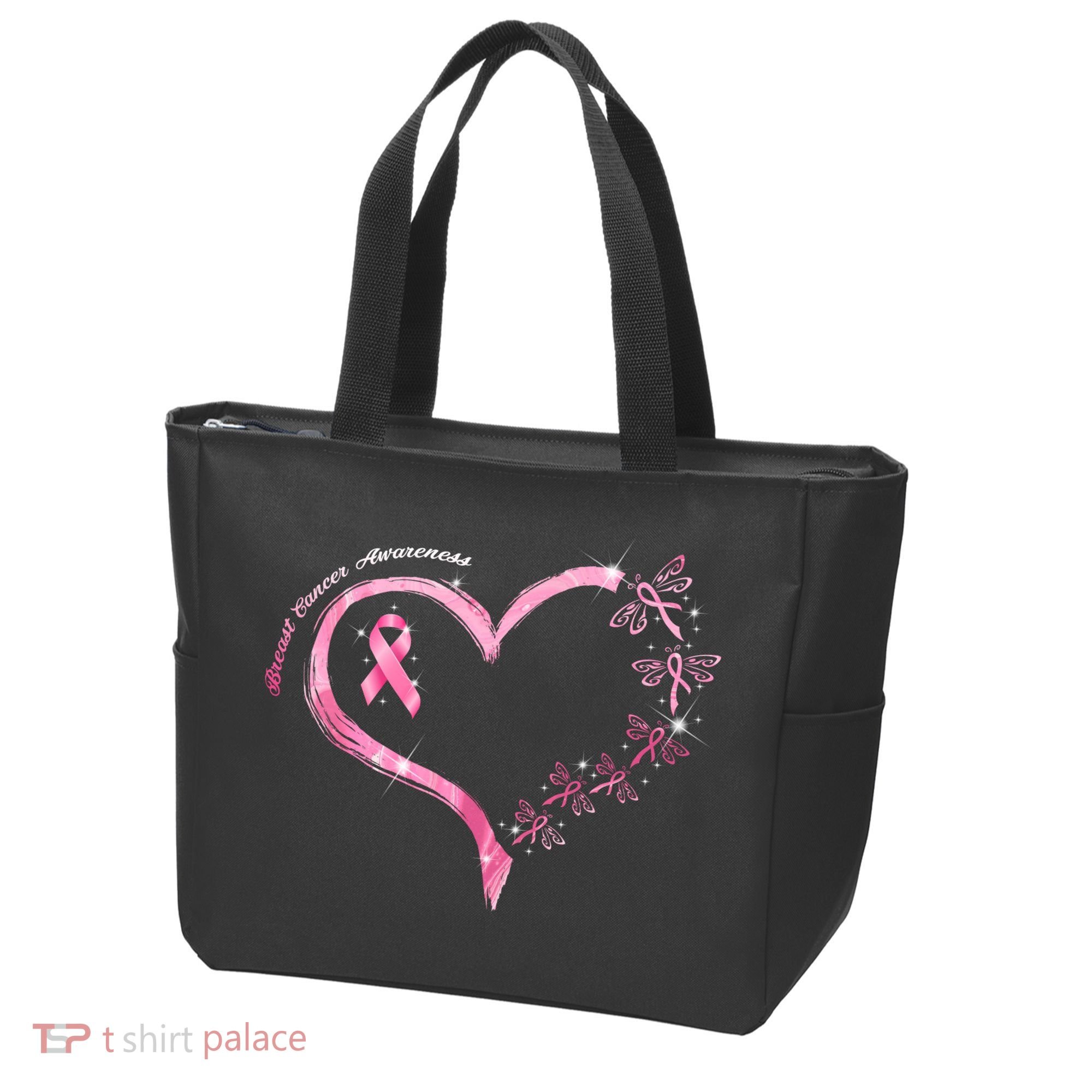 Breast Cancer Awareness Butterfly Simple Logo Tote Bag