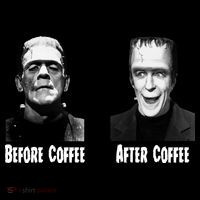 Before Coffee After Coffee Funny Monster USA-Made Doggie Bandana thumb 2