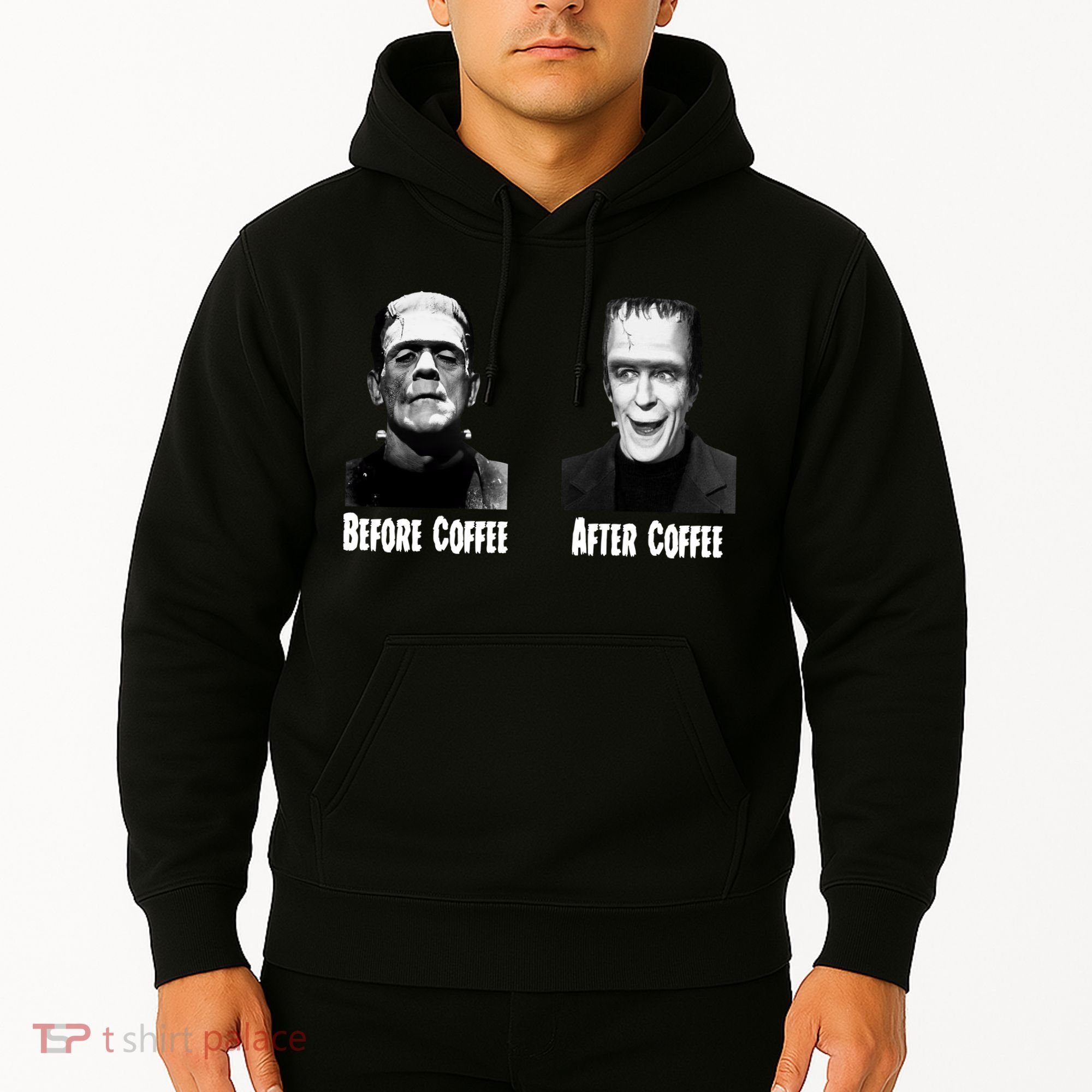 Before Coffee After Coffee Funny Monster Hoodie