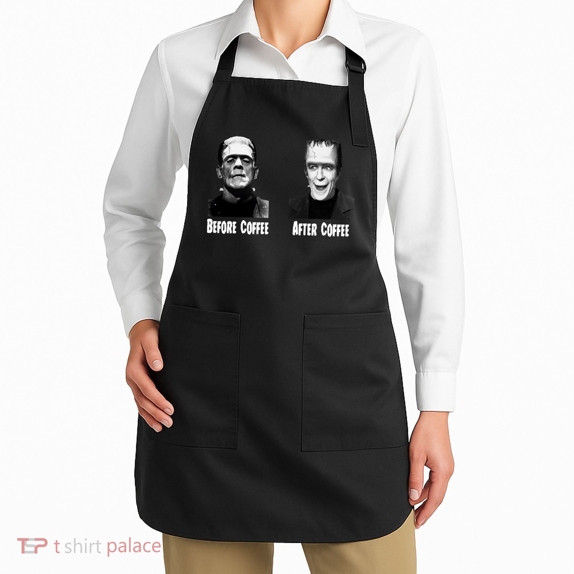 Before Coffee After Coffee Funny Monster Apron