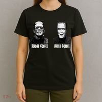 Before Coffee After Coffee Funny Monster T-Shirt thumb 4