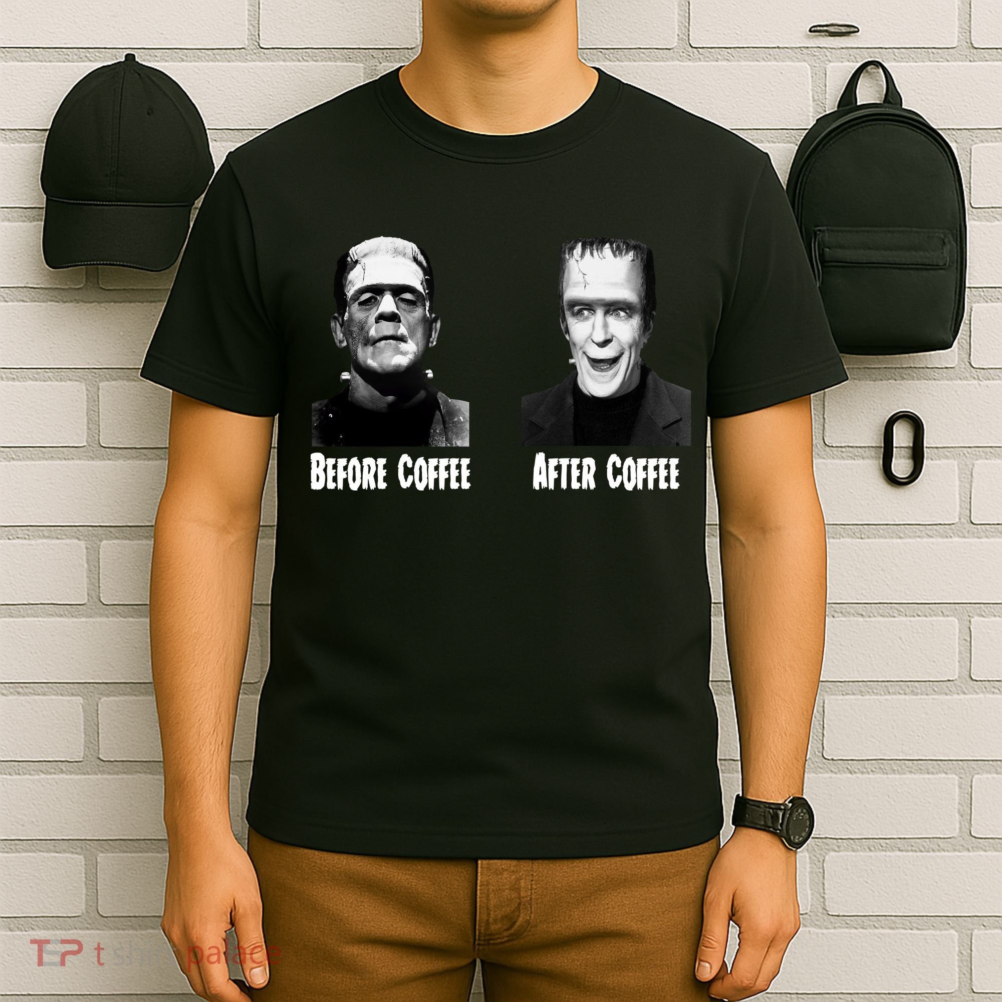 Before Coffee After Coffee Funny Monster T-Shirt