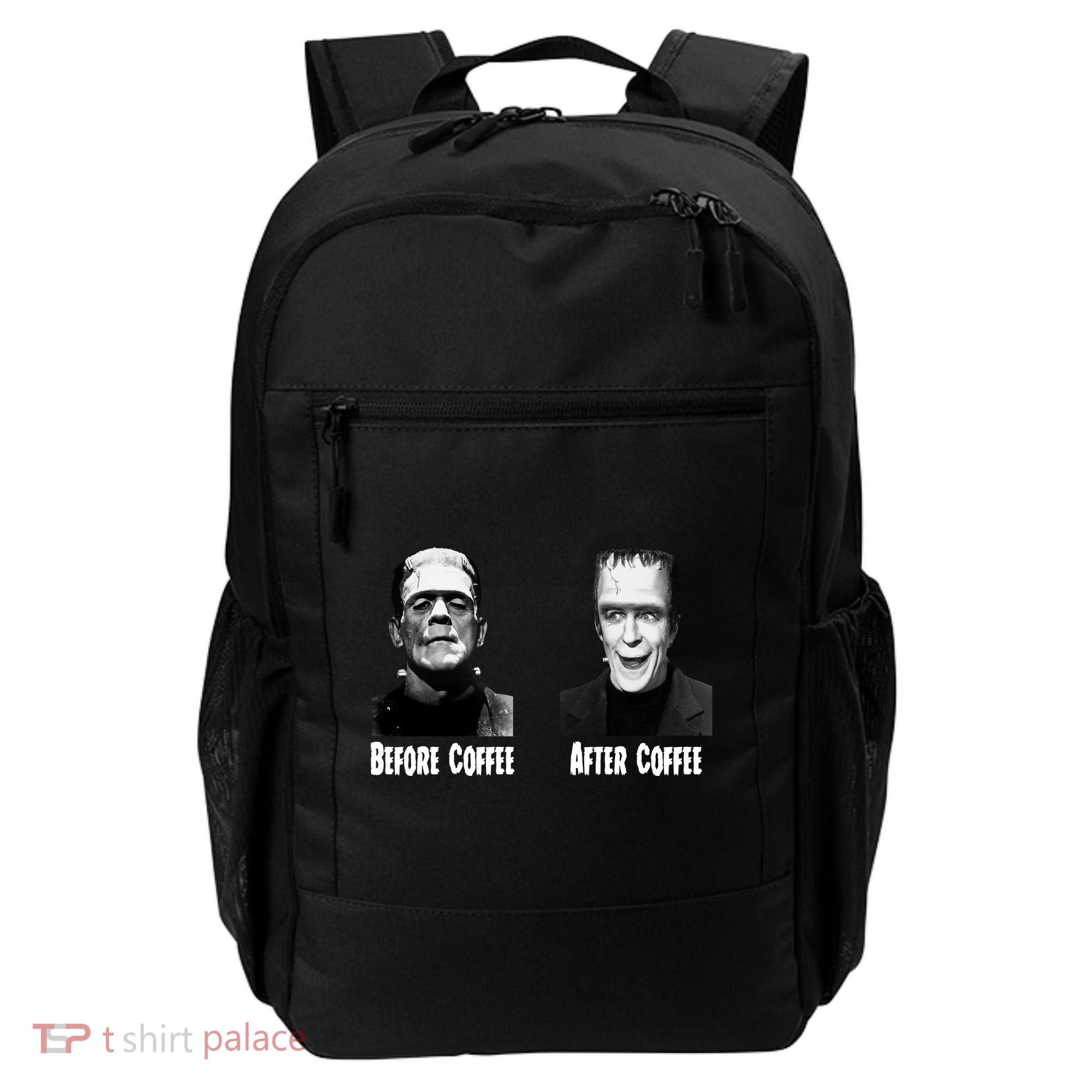Before Coffee After Coffee Funny Monster Backpack