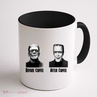 Before Coffee After Coffee Funny Monster Coffee Mug thumb 1
