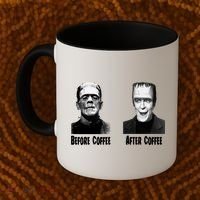 Before Coffee After Coffee Funny Monster Coffee Mug thumb 2