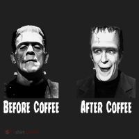 Before Coffee After Coffee Funny Monster Beanie thumb 2