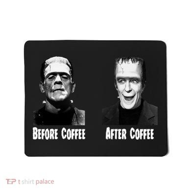 Before Coffee After Coffee Funny Monster Mousepad