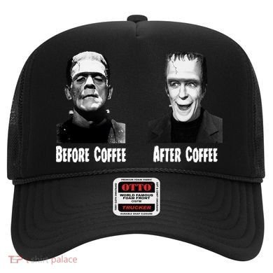 Before Coffee After Coffee Funny Monster Hat