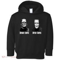 Before Coffee After Coffee Funny Monster Toddler Hoodie thumb 0