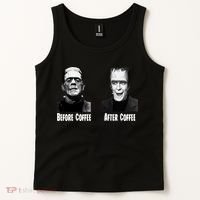 Before Coffee After Coffee Funny Monster Tank Top thumb 2
