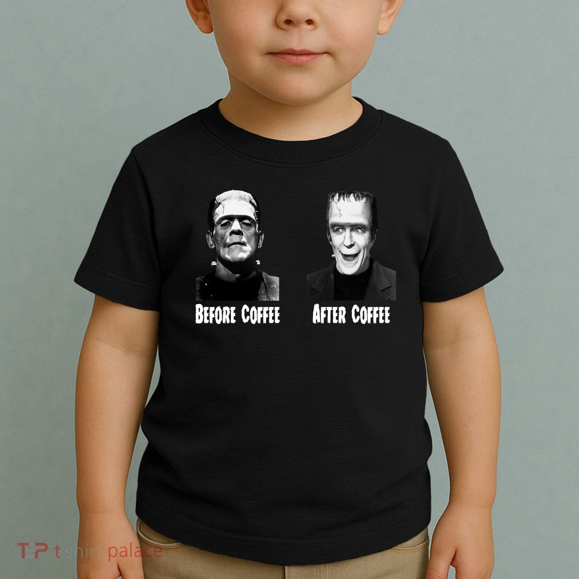 Before Coffee After Coffee Funny Monster Toddler T-Shirt