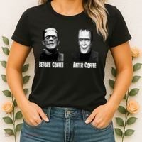 Before Coffee After Coffee Funny Monster Women's T-Shirt thumb 2